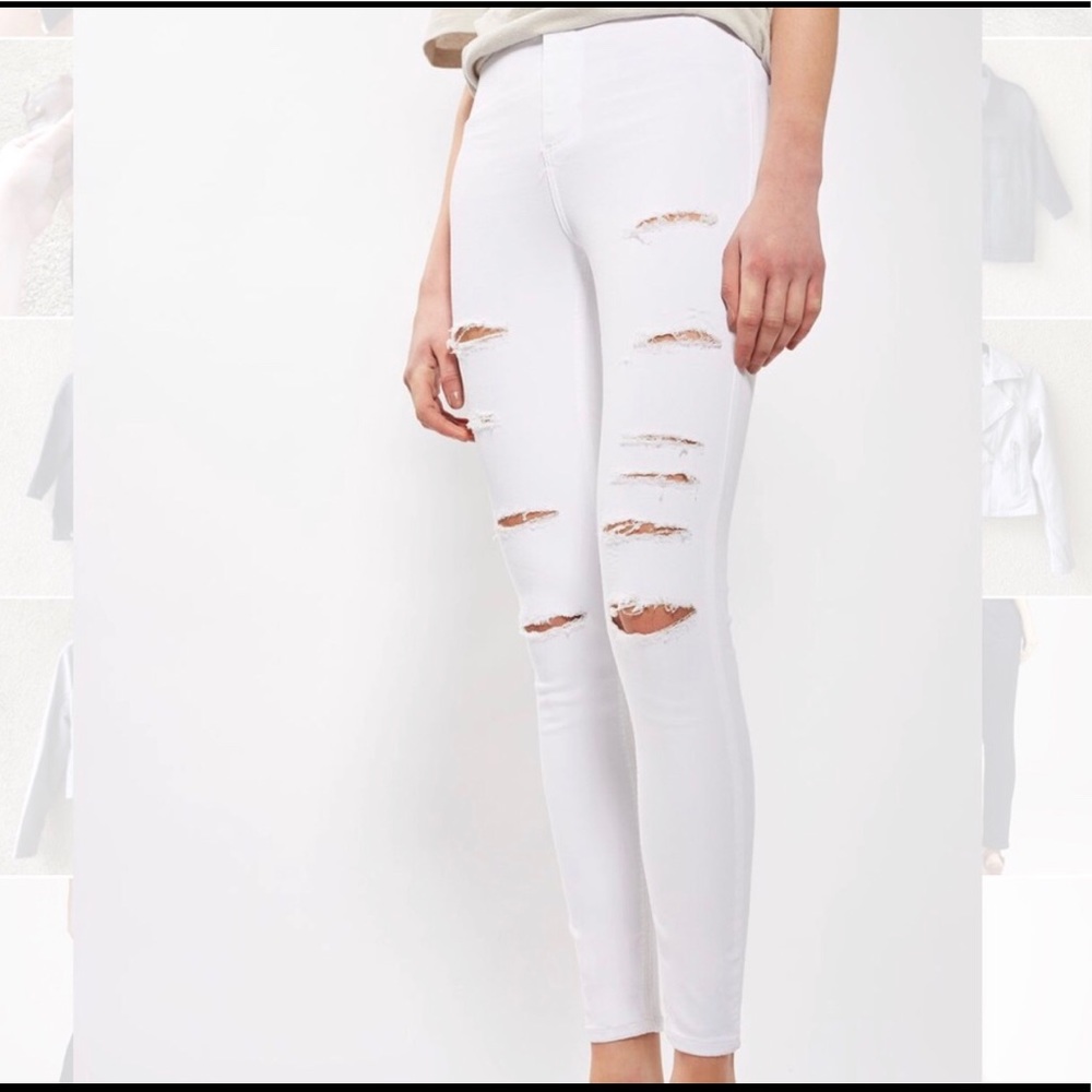 Topshop Moto Ripped Skinny Jeans - Picture 1 of 4